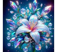 Umfarvt 5D Luxurious Lily Diamond Painting Kits for Adults Kids,DIY Square Full Drill diamond art painting kits,Canvas Embroidery Diamond Art Craft for Home Wall Decor 40x40cm