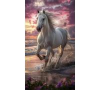Umfarvt 5D Mare di cavallo Diamond Painting Kits for Adults,Diamond Art Painting Kit Completo,DIY Square Pittura Di Diamanti Strass Ricamo A Punto Croce Art Craft per Decorazioni Casa +60x130cm