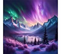 Umfarvt 5D Montagna Aurora Diamond Painting Kit Completo,diamond painting per Adulti,DIY Square Diamond Art Strass Ricamo a Punto Croce Pittura Diamante Decorazione per della Parete 20x20cm