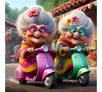 Umfarvt 5D Motocicletta della nonna Diamond Painting,diamond Art painting Kit Completo per Adulti Bambini,DIY Round Pieno di Cristallo Pittura Con Numeri Ricamo Craft per Casa Decor Regalo 20x20cm