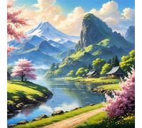 Umfarvt 5D Mountain Scenery Diamond Painting Kits for Adults Kids,DIY Square Full Drill diamond art painting kits,Canvas Embroidery Diamond Art Craft for Home Wall Decor 30x30cm