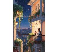 Umfarvt 5D Notte soffitta ragazze Diamond Painting Kits for Adults,Diamond Art Painting Kit Completo,DIY Round Pittura Di Diamanti Strass Ricamo A Punto Croce Art Craft per Decorazioni Casa +60x130cm