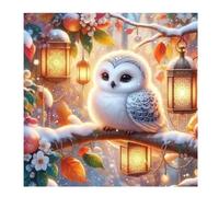 Umfarvt 5D Owl Snowflake Diamond Painting Kits for Adults Kids,DIY Square Full Drill diamond art painting kits,Canvas Embroidery Diamond Art Craft for Home Wall Decor 80x80cm