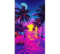 Umfarvt 5D Palme lunari Diamond Painting Kits for Adults,Diamond Art Painting Kit Completo,DIY Round Pittura Di Diamanti Strass Ricamo A Punto Croce Art Craft per Decorazioni Casa +40x90cm