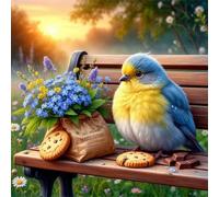 Umfarvt 5D Park Birds Sun Diamond Painting Kits for Adults Kids,DIY Square Full Drill diamond art painting kits,Canvas Embroidery Diamond Art Craft for Home Wall Decor 40x40cm