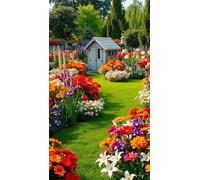 Umfarvt 5D Pianta da giardino Diamond Painting Kits for Adults,Diamond Art Painting Kit Completo,DIY Square Pittura Di Diamanti Strass Ricamo A Punto Croce Art Craft per Decorazioni Casa +40x90cm