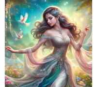 Umfarvt 5D Princess Radiance Diamond Painting Kits for Adults Kids,DIY Round Full Drill diamond art painting kits,Canvas Embroidery Diamond Art Craft for Home Wall Decor 70x70cm