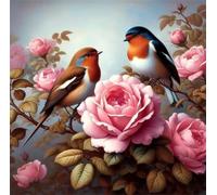 Umfarvt 5D Rose Birds Diamond Painting Kits for Adults Kids,DIY Square Full Drill diamond art painting kits,Canvas Embroidery Diamond Art Craft for Home Wall Decor 50x50cm