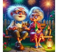 Umfarvt 5D Senior Couples Dating Diamond Painting Kits for Adults Kids,DIY Square Full Drill diamond art painting kits,Canvas Embroidery Diamond Art Craft for Home Wall Decor 20x20cm