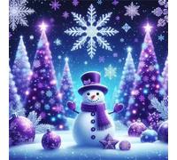 Umfarvt 5D Snowman Pine Tree Diamond Painting Kits for Adults Kids,DIY Square Full Drill diamond art painting kits,Canvas Embroidery Diamond Art Craft for Home Wall Decor 70x70cm