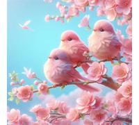 Umfarvt 5D Spring Birds Diamond Painting Kits for Adults Kids,DIY Round Full Drill diamond art painting kits,Canvas Embroidery Diamond Art Craft for Home Wall Decor 60x60cm