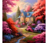 Umfarvt 5D Spring Garden Trees Diamond Painting Kits for Adults Kids,DIY Square Full Drill diamond art painting kits,Canvas Embroidery Diamond Art Craft for Home Wall Decor 100x100cm