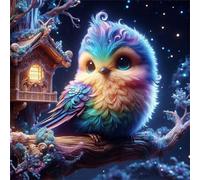 Umfarvt 5D Tree Fluffy Birds Diamond Painting Kits for Adults Kids,DIY Square Full Drill diamond art painting kits,Canvas Embroidery Diamond Art Craft for Home Wall Decor 90x90cm