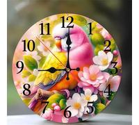 Umfarvt Orologio Da Parete 20cm Pappagallo carino, orologio da parete Moderno Silenzioso e senza ticchettio, Movimento al Quarzo, orologio da muro Circolare per Camera da letto, Soggiorno, Ufficio