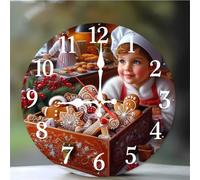 Umfarvt Orologio Da Parete 35cm Cookie Boy, orologio da parete Moderno Silenzioso e senza ticchettio, Movimento al Quarzo, orologio da muro Circolare per Camera da letto, Soggiorno, Ufficio