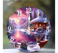 Umfarvt Orologio Da Parete 40cm Cabina della Valle, orologio da parete Moderno Silenzioso e senza ticchettio, Movimento al Quarzo, orologio da muro Circolare per Camera da letto, Soggiorno, Ufficio