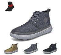 Umhaven Shoes, Lightweight Comfortable Walking Driving Casual Shoe, Lace Up Round Toe Chukka Boots(Grey,45 EU)