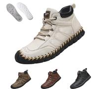 Umhaven Shoes, Umhaven Men'S Shoes, Men'S Casual Leather Good Arch Support Non-Slip Outdoor Breathable Walking Shoe (White,32.5)