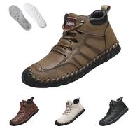 Umhaven Shoes, Umhaven Men'S Shoes, Men'S Casual Leather Good Arch Support Non-Slip Outdoor Breathable Walking Shoe (Khaki,33 1/9)