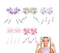 Umibow 10 fermagli per capelli ricci con fiocco Korker con clip a coccodrillo per capelli ricci con nappe, per coda di cavallo, per ragazze per il rientro a scuola (colore classico)