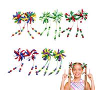 Umibow 10 fermagli per capelli ricci con fiocco Korker con clip a coccodrillo per capelli ricci con nappe, per coda di cavallo, per ragazze per il rientro a scuola (colore festival)