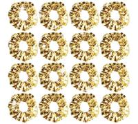 Umibow 16 elastici metallici con paillettes da discoteca anni '70, '80 e '90, per coda di cavallo, luccicanti, a specchio, per addio al nubilato, feste a tema (oro)