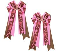 Umibow 2 fermagli per capelli con fiocco da cowgirl occidentale, per cappello da cowboy, stivali, fermagli per capelli stile rodeo occidentale, con stampa a ferro di cavallo, accessori per capelli