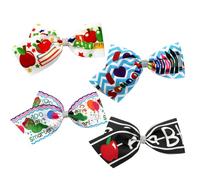 Umibow 4 fermagli per capelli per il rientro a scuola con fiocco stampato a forma di mela, fermagli per capelli glitterati per il primo giorno di scuola, studenti, insegnanti, lauree, decorazioni