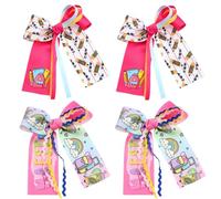 Umibow 4 fermagli per capelli per il rientro a scuola con fiocco stampato a forma di mela, per il primo giorno di scuola, studenti, insegnanti, lauree, decorazioni per la stagione