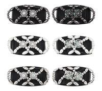 Umibow 6 pettini magici per capelli, elastici con perline, elastici e doppi, fermagli per capelli per chignon, accessori per acconciature fai da te