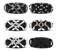 Umibow 6 pettini magici per capelli, elastici con perline, elastici e doppi, fermagli per capelli per chignon, accessori per acconciature fai da te