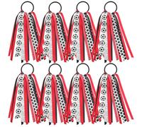 Umibow 8 elastici per capelli da calcio, fiocchi per capelli, elastici per coda di cavallo, elastici per capelli con nappa, elastici per capelli, cheerleader, stelle filanti per donne, giocatori