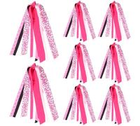 Umibow 8 elastici per capelli per la sensibilizzazione sul cancro al seno, nastro rosa, per coda di cavallo, per donne