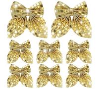 Umibow 8 fermagli per capelli con paillettes da discoteca, con fiocco metallico, fermagli per capelli glitterati per feste in discoteca, con fiocco, per addio al nubilato e addio al nubilato (oro)