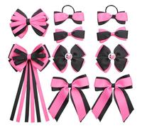 Umibow Set di 10 accessori per capelli per la scuola, per uniformi, fiocchi per capelli per rientro a scuola, cravatte per coda di cavallo