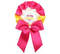 Umibow Spilla a forma di fiocco con scritta "Happy Birthday", per ragazze, donne, decorazione per feste, Rosa caldo, 7.87 x 5.12 inches