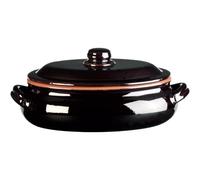 Umidiera Ovale in Terracotta Smaltata con coperchio Ø30xh10,1 cm - lt 4,2 peso 3,1 kg No Piombo no Cadmio linea terra Colore marrone marrone