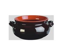 Umidiera tonda due manico in Terracotta Smaltata Ø16xh8,5 cm - lt 1,3 peso 0,8 kg No Piombo no Cadmio linea Terra Colore marrone marrone