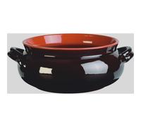 Umidiera tonda due manico in Terracotta Smaltata Ø24xh13,1 cm - lt 4,9 peso 2,3 kg No Piombo no Cadmio linea Terra Colore marrone marrone