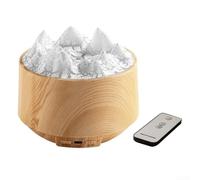 Umidificatore a fiamma con telecomando, diffusore di aromi realistico effetto fuoco con 7 luci colorate, 300 ml, per camera da letto, soggiorno, ufficio, venature del legno poco profonde (venature del