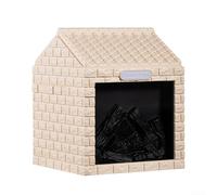 Umidificatore a fiamma simulata, umidificatore portatile a carbone per casette dei pompieri, con luce notturna a LED e sensore di livello dell'acqua, per casa, camera da letto (beige)