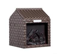 Umidificatore a fiamma simulato, umidificatore portatile a carbone per casette dei pompieri, con luce notturna a LED e sensore di livello dell'acqua, per casa, camera da letto (marrone)