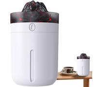 Umidificatore a fiamma vulcanica Volcanico | Diffusore di illuminazione a 7 colori da 330 ml | Umidificatore vulcanico portatile - per camera da letto, di yoga, area di lavoro, casa, auto