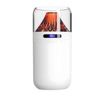 Umidificatore a forma di vulcano, piccolo umidificatore USB, 400 ml, mini umidificatore per auto con effetto fiamma, funzionamento silenzioso, spegnimento automatico, diffusore di oli essenziali, 78 x
