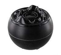 Umidificatore a nebbia fredda a olio essenziale che imita le fiamme del fuoco, con abbondante accumulo di acqua da 360 ml e impostazioni di luce lenitiva (nero)