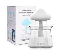 Umidificatore a nuvole, Rain Cloud Humidifier con telecomando, diffusore per olio essenziale con 7 colori LED, lampada a fungo, umidificatore per camera dei bambini e casa (06 bianco)