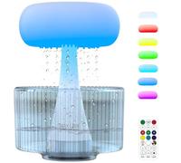 Umidificatore a Pioggia a Forma di Nuvola, umidificatori con diffusore di Oli Essenziali con 3 modalità Pioggia e 7 luci notturne Colorate, Suoni della Pioggia, Rumore Bianco, umidificatore