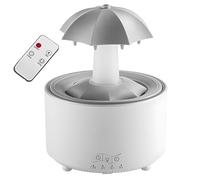 Umidificatore a pioggia per camera da letto, diffusore di oli essenziali da 300 ml, 7 luci di colore, spegnimento automatico, capacità 10 once, 13,5 x 13,5 x 18,3 cm
