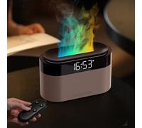 Umidificatore Ambiente Con Sveglia,3 in 1 Umidificatore Ambiente/Diffusore di Oli Essenziali/Luce Notturna a 7 Colori,2/4/8H Timer, Telecomando, 350 ml, per Camera da Letto e Bambini (Bianco)