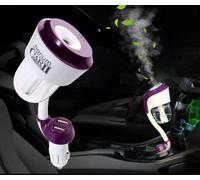 UMIDIFICATORE AUTO ACCENDISIGARI 2 USB IONIZZATORE + OLIO PROFUMATO DIFFUSORE